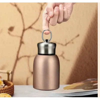 gia dụng nhà bếp | bình giữ nhiệt bằng thép 300ml dễ thương có móc treo đáng yêu