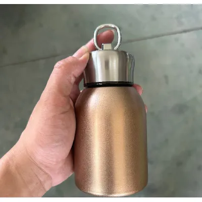 gia dụng nhà bếp | bình giữ nhiệt bằng thép 300ml dễ thương có móc treo đáng yêu