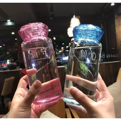 gia dụng nhà bếp | bình đựng nước bằng thủy tinh nắp kim cương 350ml phong cách hàn quốc gia dụng nhà bếp | bình đựng nước bằng thủy tinh nắp kim cương 350ml phong cách hàn quốc