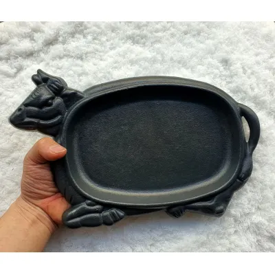gia dụng nhà bếp | chảo gang hình bò lớn 31cm kim hưng hoàng - chuyên làm bò bít tết trứng ốp la gia dụng nhà bếp | chảo gang hình bò lớn 31cm kim hưng hoàng - chuyên làm bò bít tết trứng ốp la