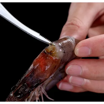 gia dụng nhà bếp | dụng cụ bóc vỏ tôm 2 đầu inox tiện dụng