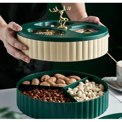 gia dụng nhà bếp | kệ đựng mứt, bánh kẹo 2 tầng hình hươu xoay 360 độ phong cách hiện đại gia dụng nhà bếp | kệ đựng mứt, bánh kẹo 2 tầng hình hươu xoay 360 độ phong cách hiện đại