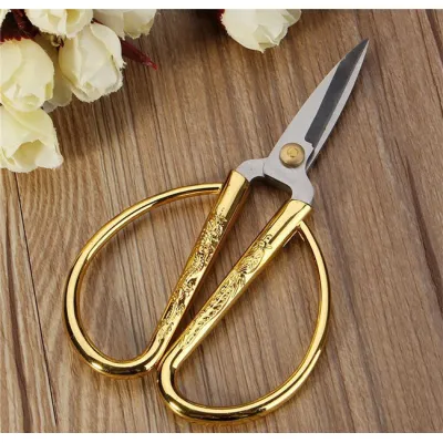 gia dụng nhà bếp | kéo vàng chạm khắc rồng phụng chất liệu thép không rỉ sắc bén gia dụng nhà bếp | kéo vàng chạm khắc rồng phụng chất liệu thép không rỉ sắc bén