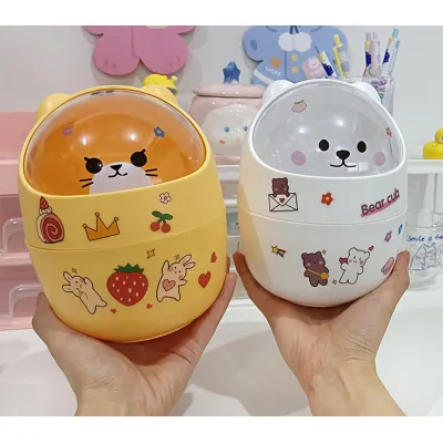 gia dụng nhà bếp | thùng rác để bàn mini hình thú siêu dễ thương 16x13cm kèm sticker gia dụng nhà bếp | thùng rác để bàn mini hình thú siêu dễ thương 16x13cm kèm sticker