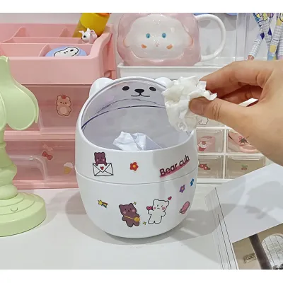 gia dụng nhà bếp | thùng rác để bàn mini hình thú siêu dễ thương 16x13cm kèm sticker gia dụng nhà bếp | thùng rác để bàn mini hình thú siêu dễ thương 16x13cm kèm sticker