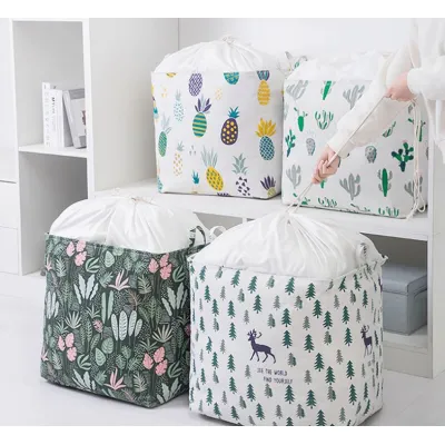 giỏ đựng đồ xếp gọn tiện lợi có quai sách và dây rút 47x42x37cm giỏ đựng đồ xếp gọn tiện lợi có quai sách và dây rút 47x42x37cm