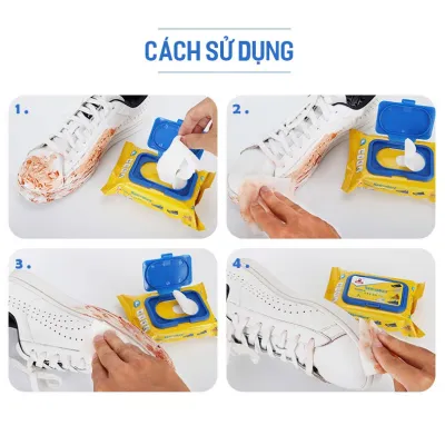 gói 12 miếng khăn lau giày sneaker siêu sạch gói 12 miếng khăn lau giày sneaker siêu sạch