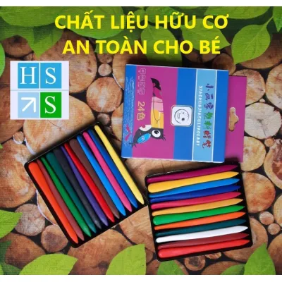 hộp 24 cây bút màu sáp 12cm an toàn cho bé hộp 24 cây bút màu sáp 12cm an toàn cho bé