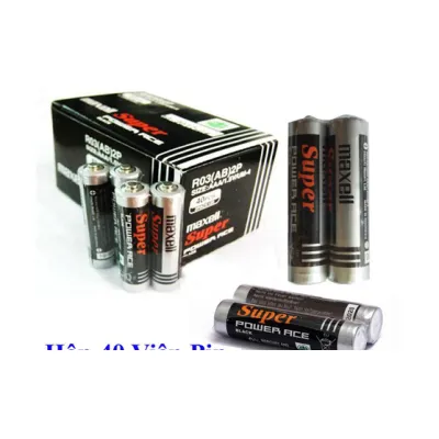 hộp 40 viên pin tiểu aaa maxell super 1.5v (đen) hộp 40 viên pin tiểu aaa maxell super 1.5v (đen)