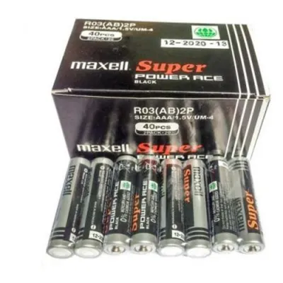 hộp 40 viên pin tiểu aaa maxell super 1.5v (đen) hộp 40 viên pin tiểu aaa maxell super 1.5v (đen)