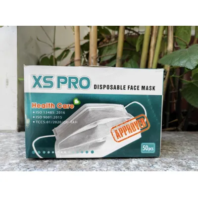 hộp 50 khẩu trang y tế xs pro 4 lớp màu trắng