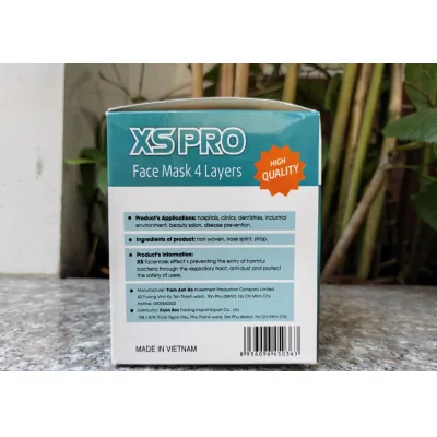 hộp 50 khẩu trang y tế xs pro 4 lớp màu trắng