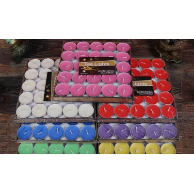 hộp 50 viên sáp nến tea lights nhiều màu hộp 50 viên sáp nến tea lights nhiều màu