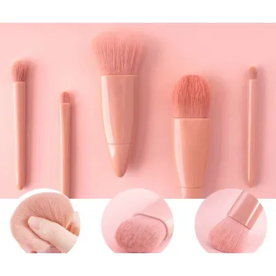 hộp cọ trang điểm - cọ đánh phấn má - hộ 5 cây kèm gương soi hộp cọ trang điểm - cọ đánh phấn má - hộ 5 cây kèm gương soi