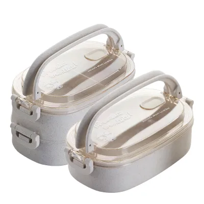 hộp đựng cơm lúa mạch 2 tầng + tặng kèm đũa muỗng nĩa hộp đựng cơm lúa mạch 2 tầng + tặng kèm đũa muỗng nĩa