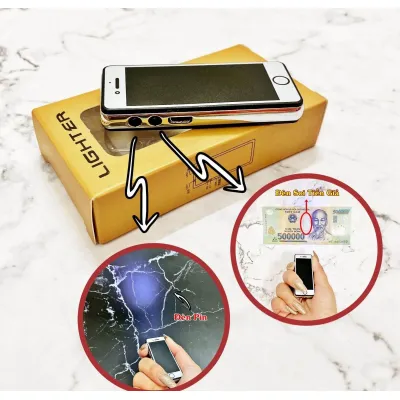 hộp quẹt - bật lửa | bật lửa sạc điện hình điện thoại iphone sang trọng có đèn led soi tiền giả