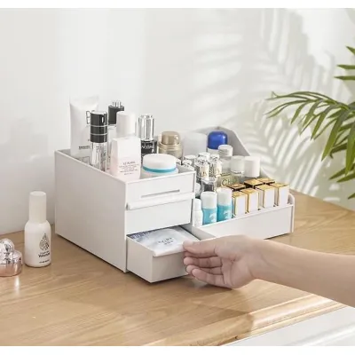 kệ đựng mỹ phẩm 2 ngăn kéo 3 khay đựng tiện lợi kệ đựng mỹ phẩm 2 ngăn kéo 3 khay đựng tiện lợi