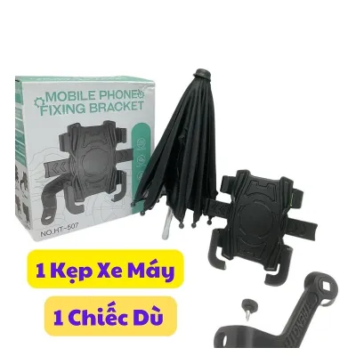 kẹp điện thoại xe máy ht-507 có dù che mưa siêu chắc chống rung kẹp điện thoại xe máy ht-507 có dù che mưa siêu chắc chống rung