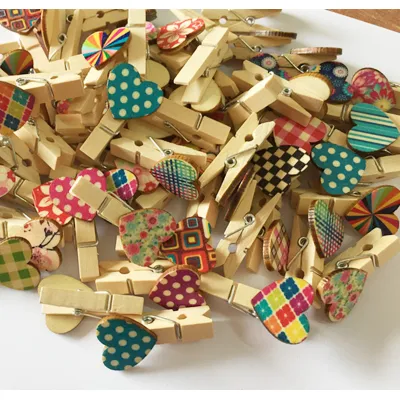 kẹp gỗ trang trí - kẹp gỗ treo ảnh 5 cái