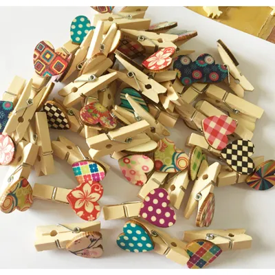 kẹp gỗ trang trí - kẹp gỗ treo ảnh 5 cái