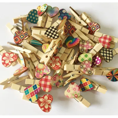 kẹp gỗ trang trí - kẹp gỗ treo ảnh 5 cái