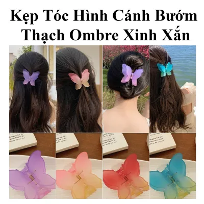 Kẹp Tóc Hình Cánh Bướm Thạch Ombre Thời Trang Xinh Xắn Kẹp Tóc Hình Cánh Bướm Thạch Ombre Thời Trang Xinh Xắn