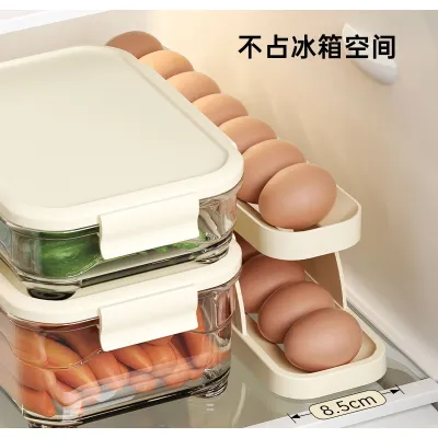 Khay Đựng Trứng 2 Tầng Lăn Tự Động Để Tủ Lạnh Thông Minh 36X8Cm Khay Đựng Trứng 2 Tầng Lăn Tự Động Để Tủ Lạnh Thông Minh 36X8Cm