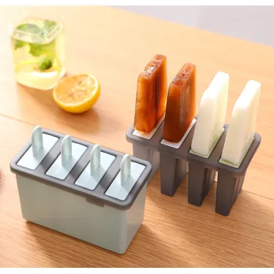 khuôn làm kem que, trái cây lạnh 4 ngăn tại nhà tiện lợi khuôn làm kem que, trái cây lạnh 4 ngăn tại nhà tiện lợi
