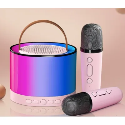 Loa Karaoke Bluetooth Mini Có Led Đổi Màu K52 Kèm 2 Mic Loa Karaoke Bluetooth Mini Có Led Đổi Màu K52 Kèm 2 Mic