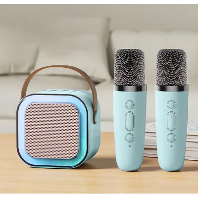 Loa Karaoke Bluetooth Mini K12 Có Đèn Led Kèm 2 Mic Không Dây Hát Hay Loa Karaoke Bluetooth Mini K12 Có Đèn Led Kèm 2 Mic Không Dây Hát Hay