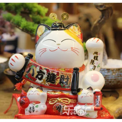 mèo thần tài bằng sứ - mèo thần tài gốm sứ cao cấp 26cm mèo thần tài bằng sứ - mèo thần tài gốm sứ cao cấp 26cm