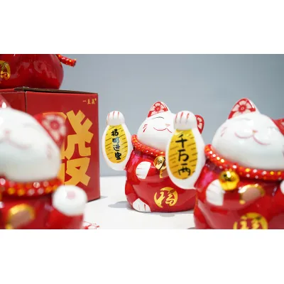 mèo thần tài gốm sứ mèo thần tài gốm sứ