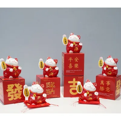 mèo thần tài gốm sứ mèo thần tài gốm sứ