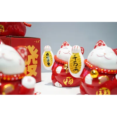 mèo thần tài gốm sứ mèo thần tài gốm sứ