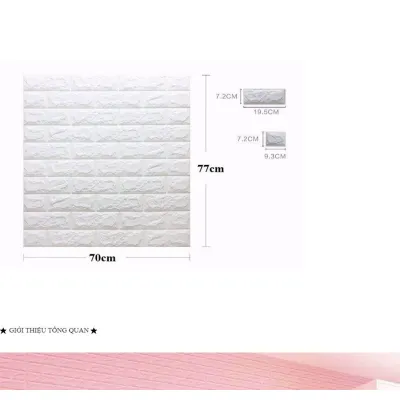 miếng xốp dán tường 3d - miếng dán tường giả gạch 3d - loại dày 77x70cm màu trắng miếng xốp dán tường 3d - miếng dán tường giả gạch 3d - loại dày 77x70cm màu trắng