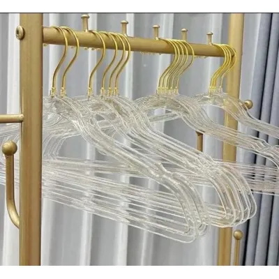 móc quần áo trong suốt kim tuyến ánh vàng phong cách hàn quốc móc quần áo trong suốt kim tuyến ánh vàng phong cách hàn quốc