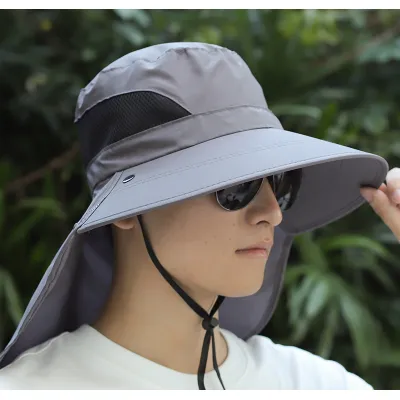 mũ chống nắng rộng vành - mũ rộng vành che nắng kèm khẩu trang thiết kế tháo rời