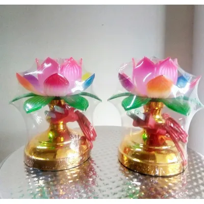 nến điện tử bàn thờ - nến hình hoa sen - 2 cái nến điện tử bàn thờ - nến hình hoa sen - 2 cái