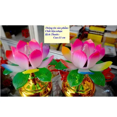nến điện tử bàn thờ - nến hình hoa sen - 2 cái nến điện tử bàn thờ - nến hình hoa sen - 2 cái