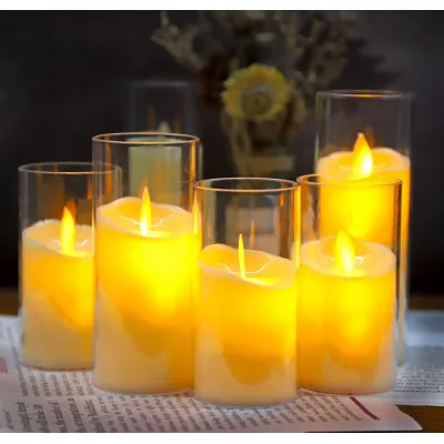 Nến Điện Tử Giả Đèn Led Hình Nến Không Khói Trang Trí 10X5Cm