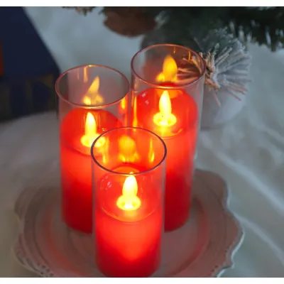 Nến Điện Tử Giả Đèn Led Hình Nến Không Khói Trang Trí 10X5Cm