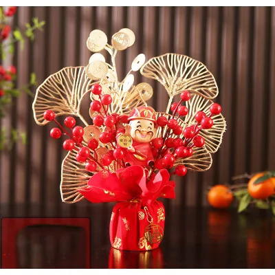 Nhánh Cây Thần Tài Tiền Vàng Decor Trang Trí Tết Cực Sang Trọng 27x21cm Nhánh Cây Thần Tài Tiền Vàng Decor Trang Trí Tết Cực Sang Trọng 27x21cm