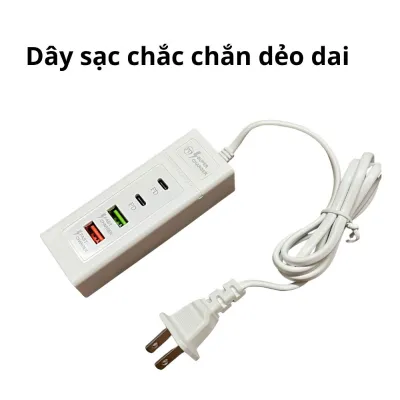 ổ cắm sạc điện thoại - ổ sạc điện thoại đăng năng 4 cổng hỗ trợ sạc nhanh