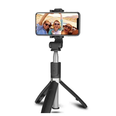 phụ kiện camera - máy ảnh | gậy chụp hình bluetooth selfie stick 3 chân l01 đầu xoay 360 độ kèm remote bluetooth