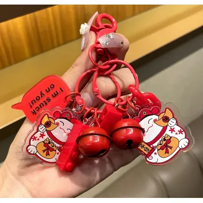 phụ kiện thời trang | móc khoá hình mèo thần tài kèm chuông và phụ kiện phụ kiện thời trang | móc khoá hình mèo thần tài kèm chuông và phụ kiện