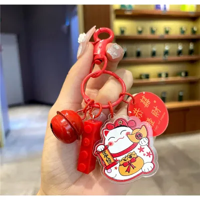 phụ kiện thời trang | móc khoá hình mèo thần tài kèm chuông và phụ kiện phụ kiện thời trang | móc khoá hình mèo thần tài kèm chuông và phụ kiện