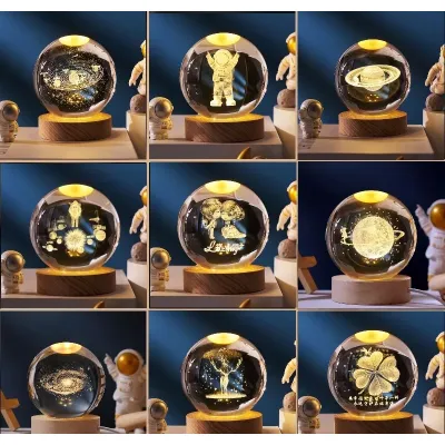 quả cầu pha lê trong suốt 3d phát sáng có đế gỗ để bàn quả cầu pha lê trong suốt 3d phát sáng có đế gỗ để bàn