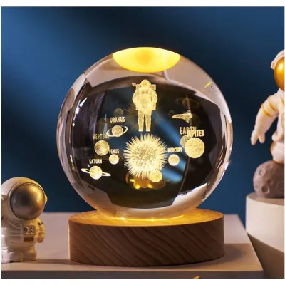quả cầu pha lê trong suốt 3d phát sáng có đế gỗ để bàn quả cầu pha lê trong suốt 3d phát sáng có đế gỗ để bàn
