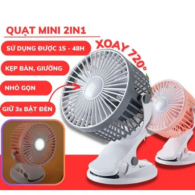 quạt kẹp bàn pin sạc có đèn led 3 chế độ siêu mát xoay 720 độ quạt kẹp bàn pin sạc có đèn led 3 chế độ siêu mát xoay 720 độ
