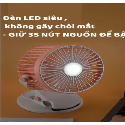 quạt kẹp bàn pin sạc có đèn led 3 chế độ siêu mát xoay 720 độ quạt kẹp bàn pin sạc có đèn led 3 chế độ siêu mát xoay 720 độ